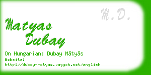 matyas dubay business card